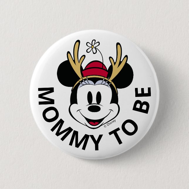 Holiday Mickey and Friends Baby Shower Button (Front)