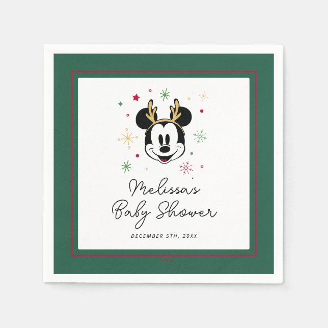 Holiday Mickey and Friends Baby Shower Napkins (Front)