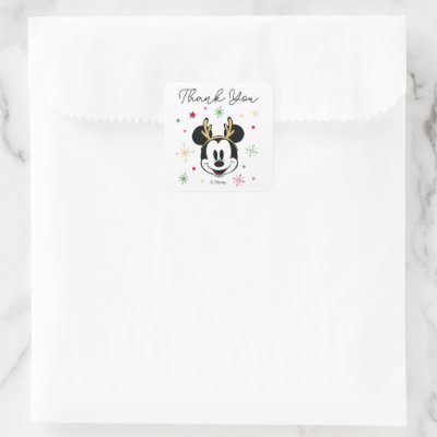 Holiday Mickey and Friends Baby Shower Square Sticker