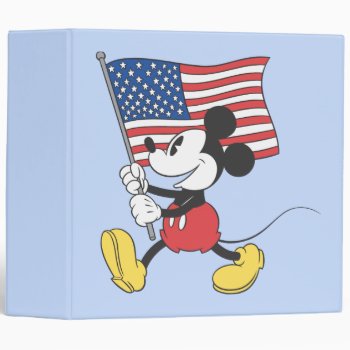Holiday Mickey | Flag 3 Ring Binder by MickeyAndFriends at Zazzle