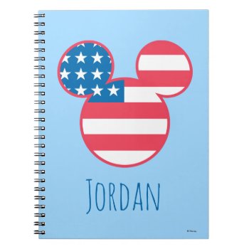 Holiday Mickey | Flag Icon - Personalized Notebook by MickeyAndFriends at Zazzle