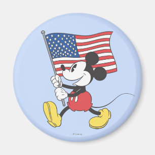 Holiday Mickey Flag Magnet