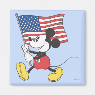 Holiday Mickey Flag Magnet