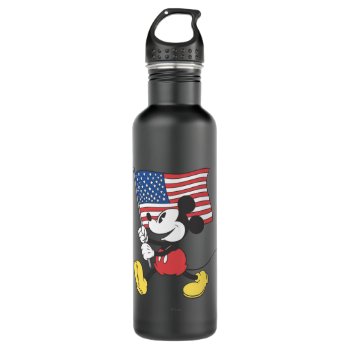 Holiday Mickey | Flag Water Bottle by MickeyAndFriends at Zazzle
