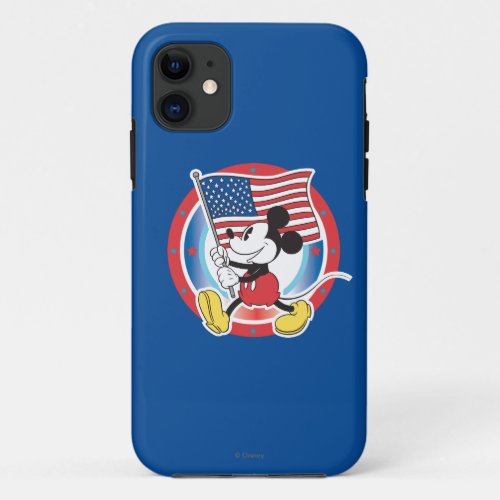 Holiday Mickey  Flag with Circle iPhone 11 Case