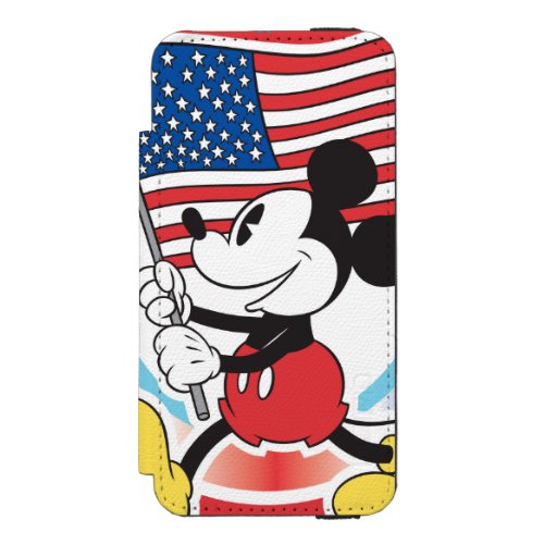 Holiday Mickey  Flag with Circle iPhone SE55s Wallet Case