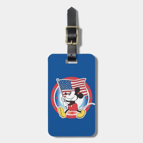 Holiday Mickey  Flag with Circle Luggage Tag