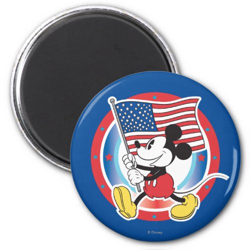 Holiday Mickey  Flag with Circle Magnet