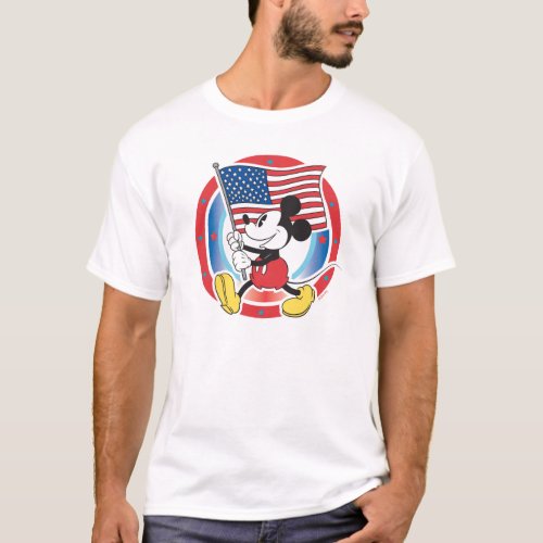 Holiday Mickey  Flag with Circle T_Shirt
