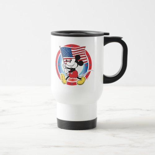 Holiday Mickey  Flag with Circle Travel Mug