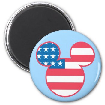 Holiday Mickey | Mouse Head Flag Icon Magnet by MickeyAndFriends at Zazzle
