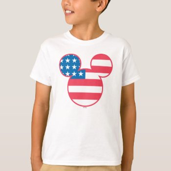 Holiday Mickey | Mouse Head Flag Icon T-shirt by MickeyAndFriends at Zazzle