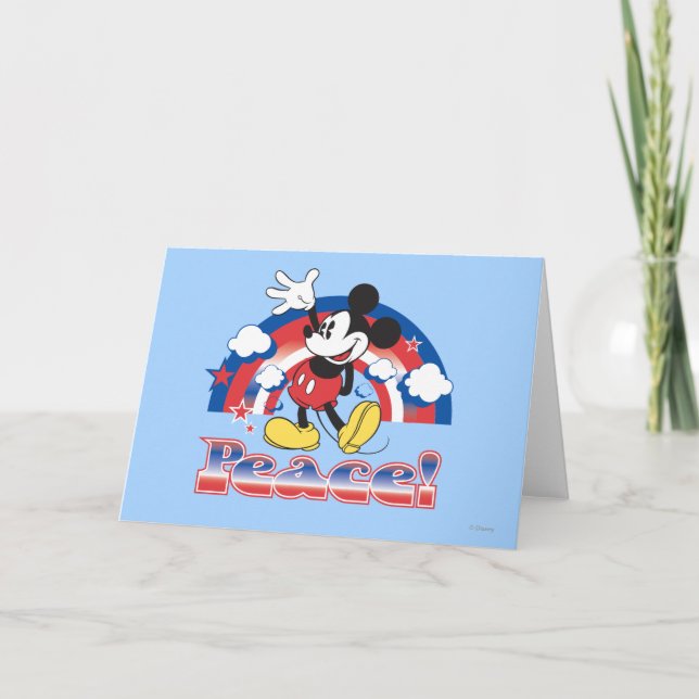 Holiday Mickey Mouse | Patriotic Peace Rainbow Card (Front)