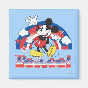 Holiday Mickey Mouse Patriotic Peace Rainbow Magnet