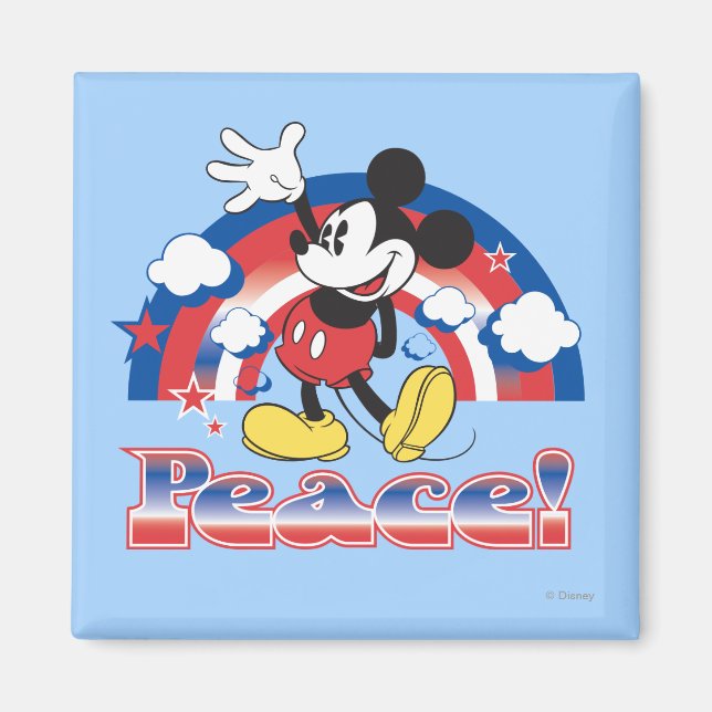 Holiday Mickey Mouse | Patriotic Peace Rainbow Magnet (Front)