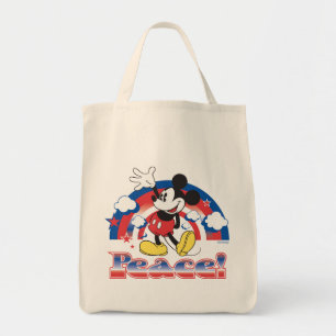 Holiday Mickey Mouse Patriotic Peace Rainbow Tote Bag