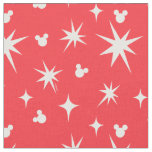 Holiday Mickey Mouse Red and White Pattern Fabric
