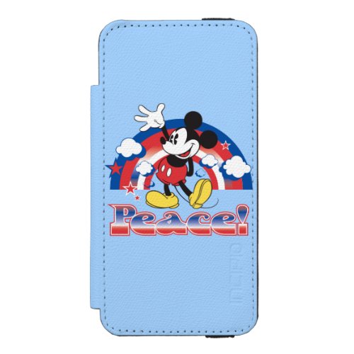 Holiday Mickey  Patriotic Peace Rainbow iPhone SE55s Wallet Case