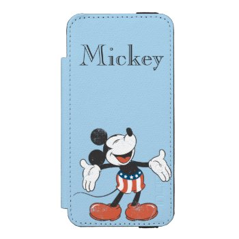 Holiday Mickey | Patriotic Singing Iphone Se/5/5s Wallet Case by MickeyAndFriends at Zazzle