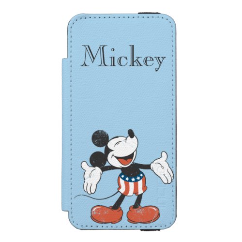 Holiday Mickey  Patriotic Singing iPhone SE55s Wallet Case