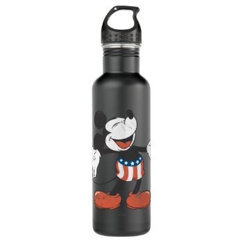 Holiday Mickey | Patriotic Singing Stainless Steel Water Bottle by MickeyAndFriends at Zazzle