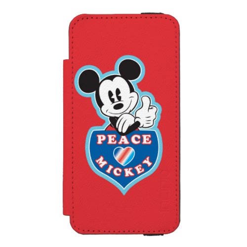 Holiday Mickey  Peace Love Wallet Case For iPhone SE55s