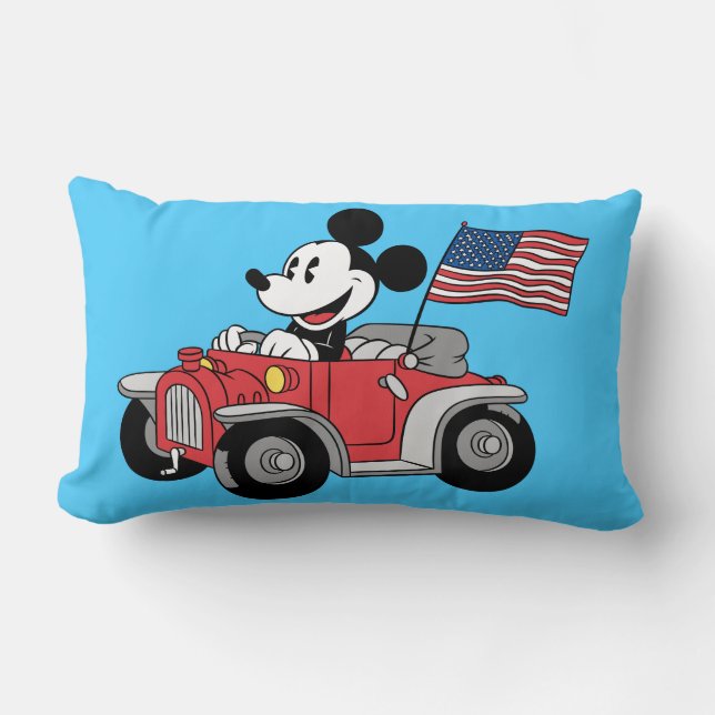 Holiday Mickey | Red Convertible Lumbar Pillow (Front)
