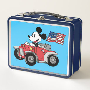Holiday Mickey Red Convertible Metal Lunch Box