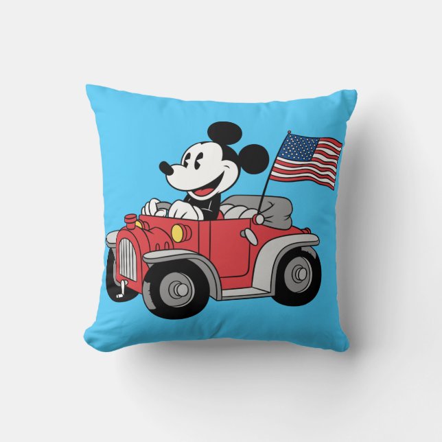 Holiday Mickey | Red Convertible Throw Pillow (Front)
