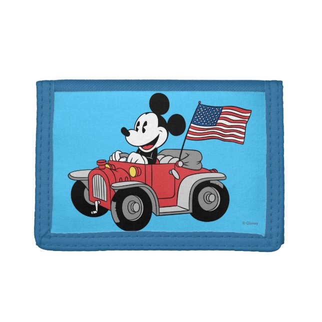 Holiday Mickey | Red Convertible Tri-fold Wallet (Front)
