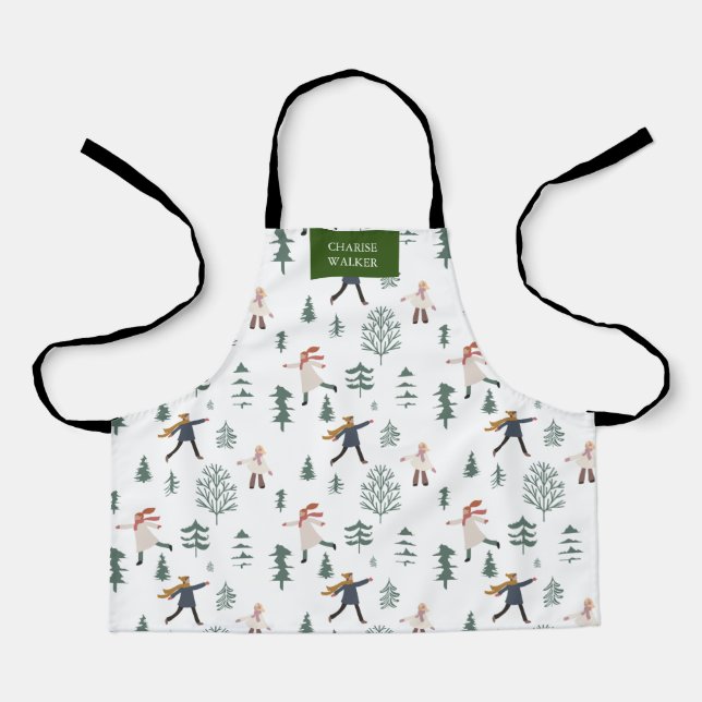 holiday minimalist kids monogram apron (Front)