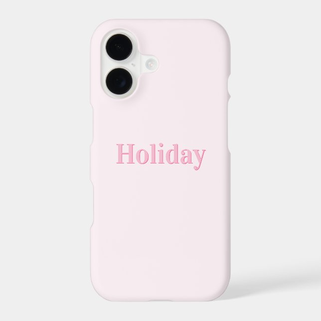 Holiday Minimalist Pink iPhone Case (Back)