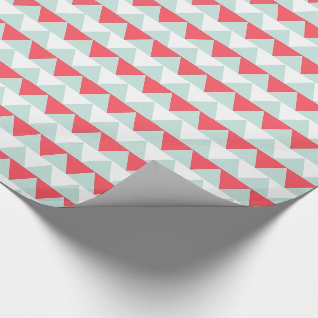 Holiday Mint Green & Red Christmas Wrapping Paper (Corner)