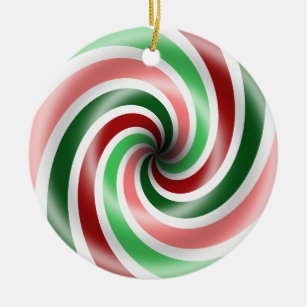 Peppermint Swirl Candy Christmas Ornaments | Zazzle