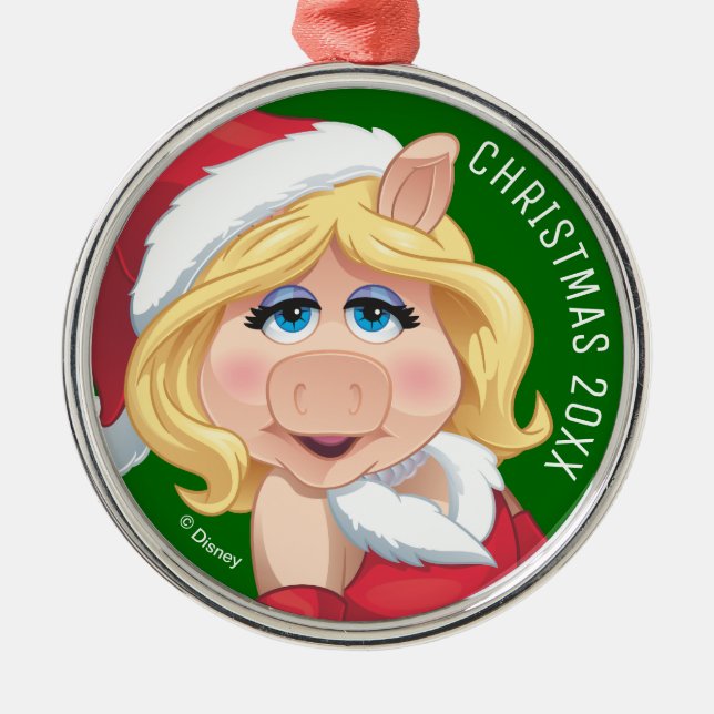 Holiday Miss Piggy 2 Metal Ornament (Front)