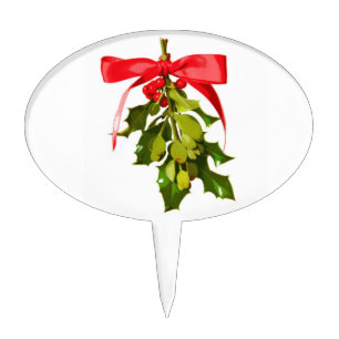 holiday mistletoe cake topper