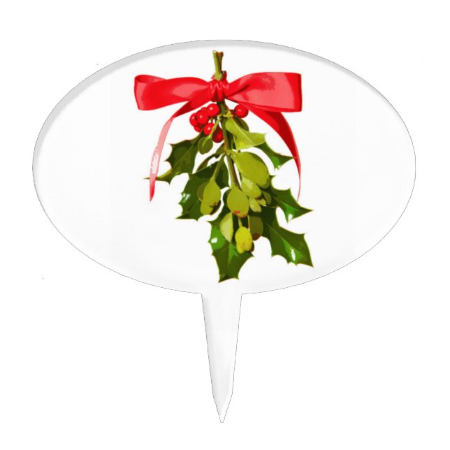 holiday mistletoe cake topper (Front)