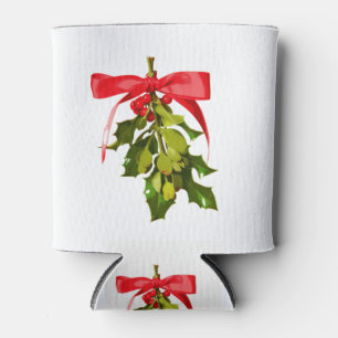 holiday mistletoe can cooler