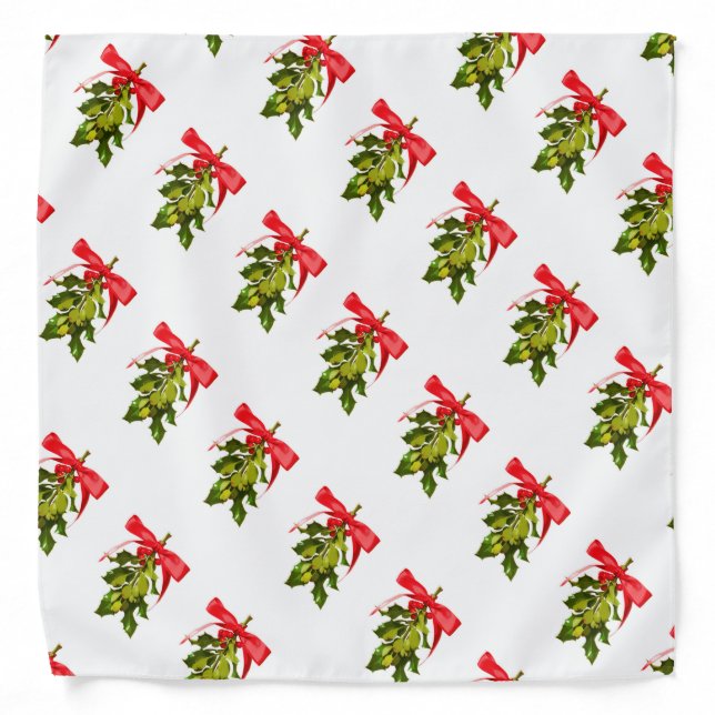 holiday mistletoe pattern bandana (Front)