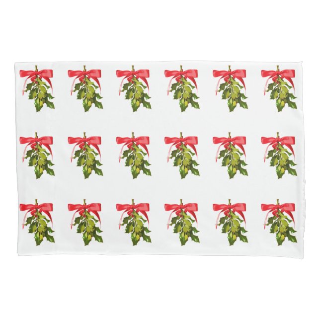 holiday mistletoe pillowcase (Front)