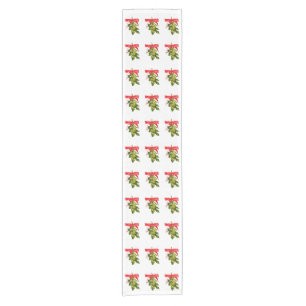 holiday mistletoe short table runner
