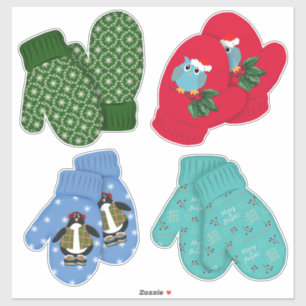 Holiday Mittens Christmas Decor Large Sticker