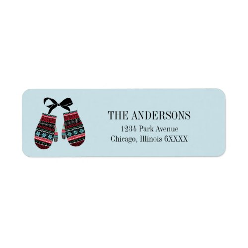 Holiday Mittens Warm Wishes Address Label