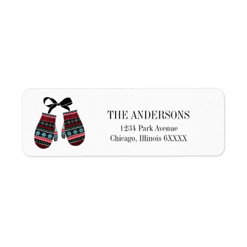 Holiday Mittens Warm Wishes Address Label