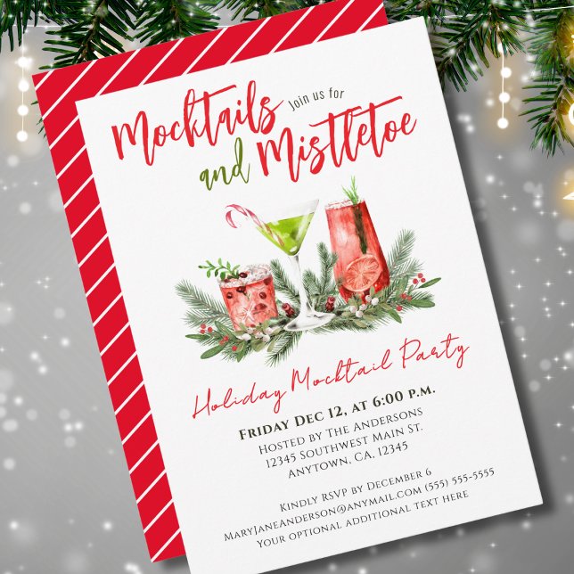 Holiday Mocktail Party Festive Drinks  Invitation (Creator Uploaded)
