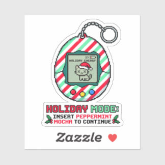 Holiday Mode Insert Peppermint Mocha Pixel Sticker