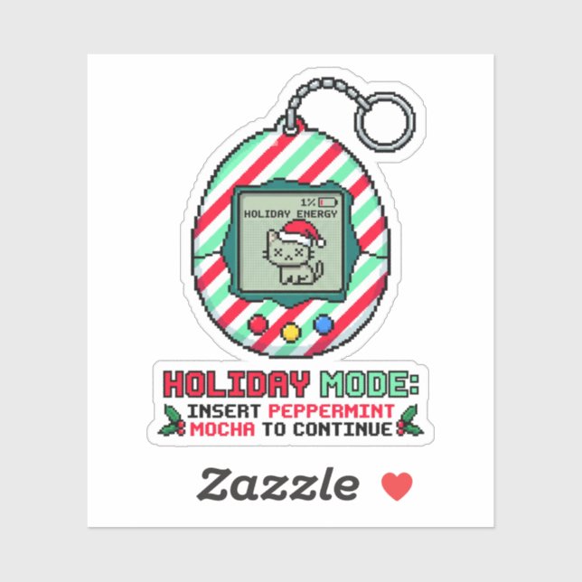 Holiday Mode Insert Peppermint Mocha Pixel Sticker (Sheet)