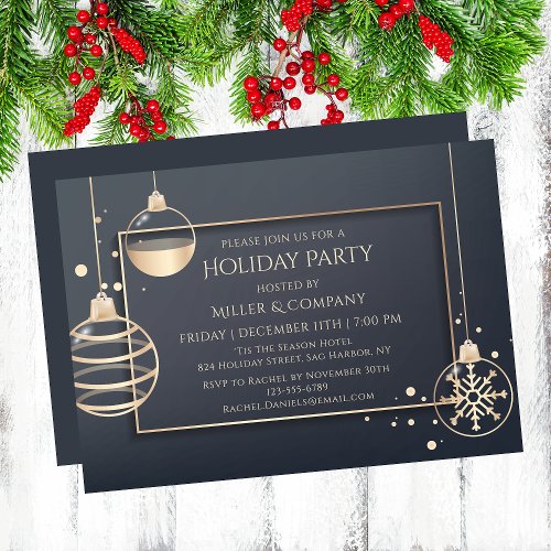 Holiday Modern Chic Corporate Christmas Party Invitation
