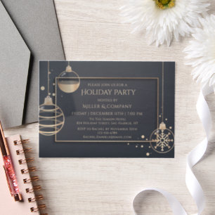 Holiday Modern Chic Corporate Christmas Party Vellum Invitations