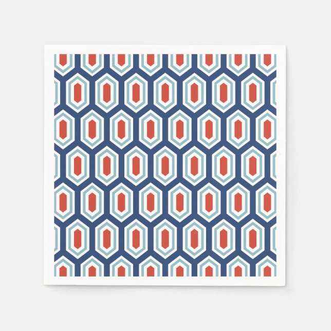 Holiday Modern Geometric Pattern Paper Napkin (Front)